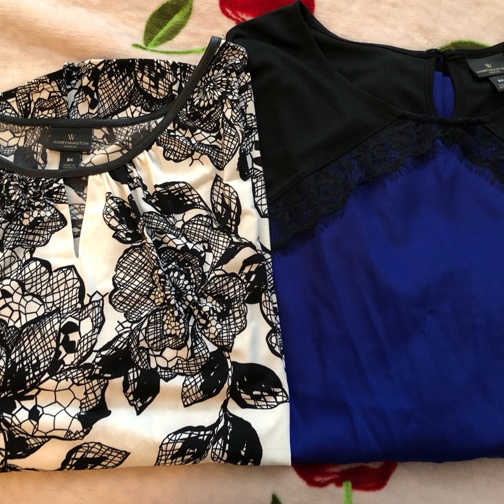 Worthington 2 Piece Blouse Lot Women’s Plus Size 3X